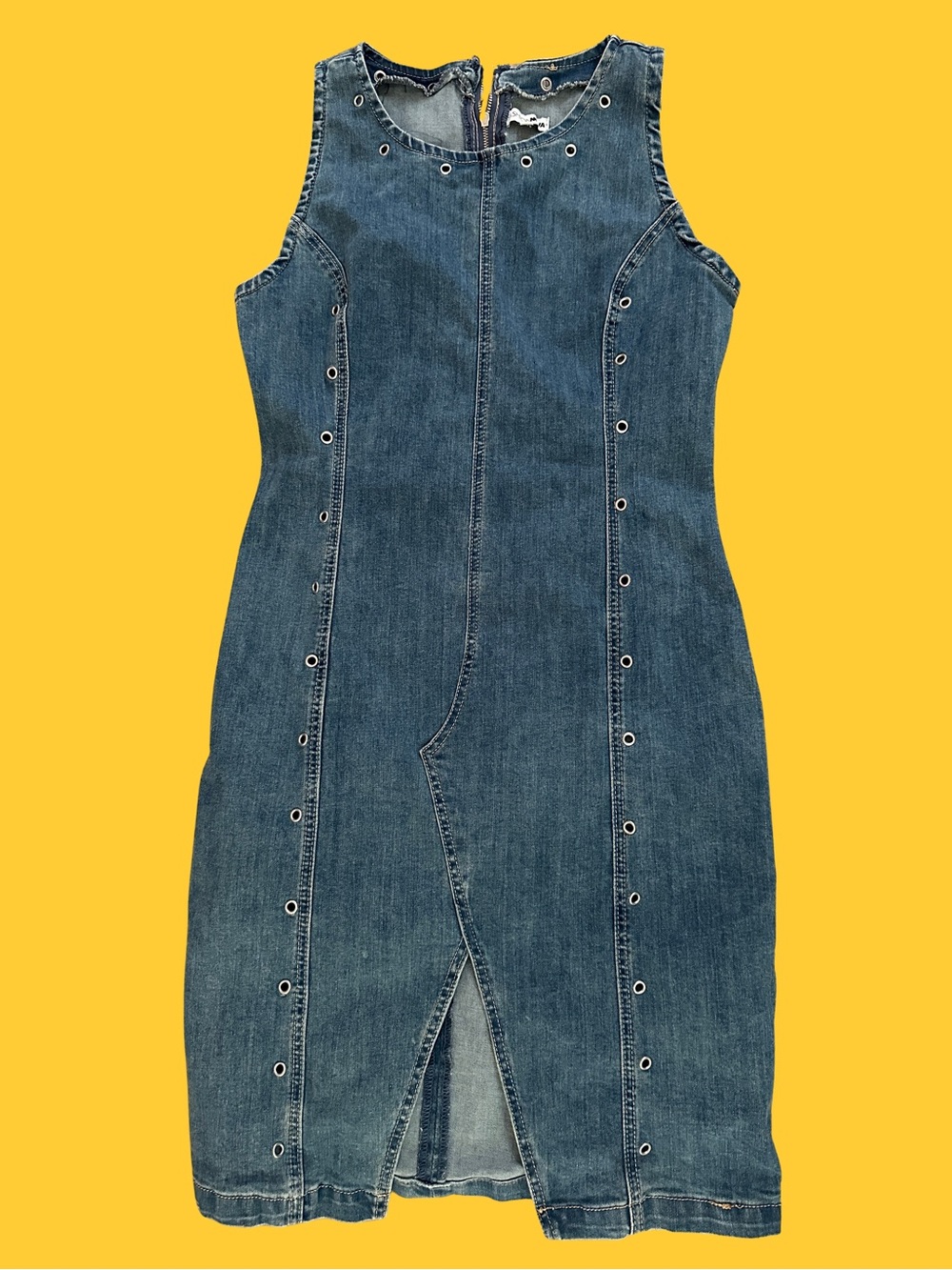 Fashion Nova Sleeveless Denim Midi Dress - Blue